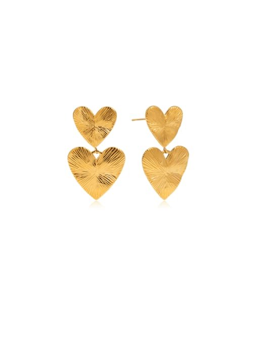 Stainless Steel Heart Hip Hop Drop Earring