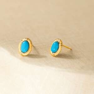 Sterling Silver Turquoise Geometric Vintage Stud Earring