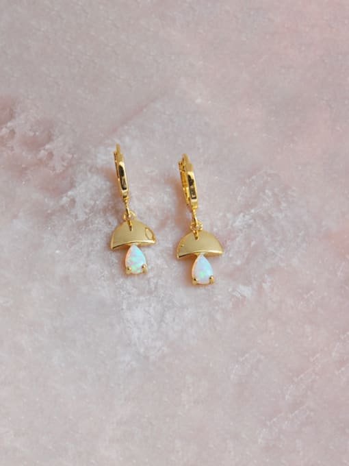 Brass Opal Mushroom Minimalist Necklace - Image 2